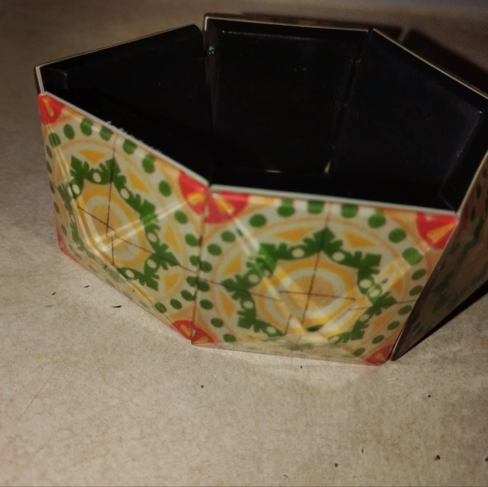 Colorful Geometric Bracelet Vintage 3 D Stretch Bracelet With Large Huge - Picture 2 of 4